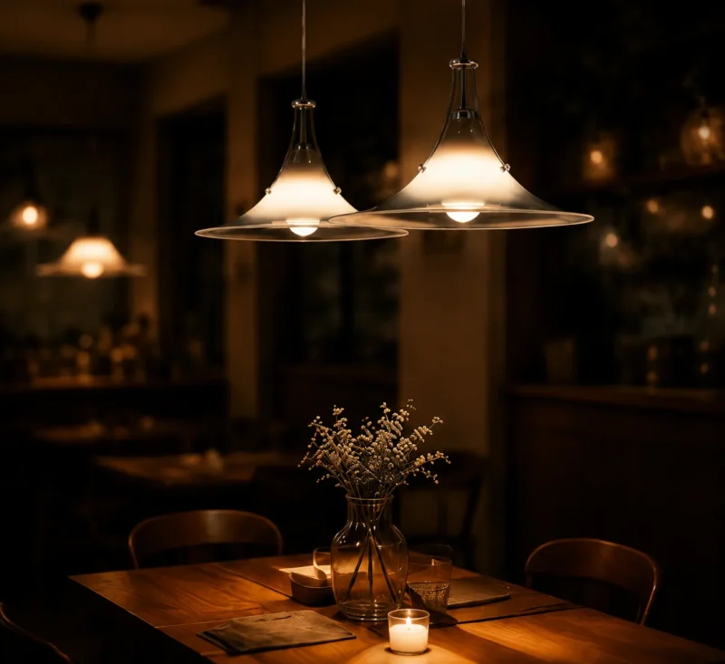Glass Wave Pendant Light | Modern Chrome Milk Glass Ceiling Lighting Fixture - Image 3