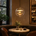 Glass Orb Pendant Light | Modern Luxury Gold LED Ceiling Lighting Fixture - Image 4