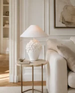 Ceramic Table Lamp Floral Design | Modern LED Table Lamp - Image 5