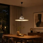 Floating Disc Pendant Light – Modern Chrome Acrylic LED Hanging Light - Image 3