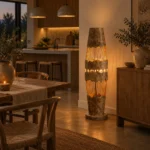 Rustic Wood Floor Lamp | Handmade LED Lighting - Image 2