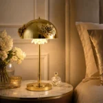 Floral Dome Table Lamp | French Vintage Iron LED Bedside Lighting Fixture - Image 2