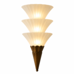 Art Deco Glass Wall Sconce | Brass Vintage Wall Light