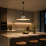 Floating Disc Pendant Light – Modern Chrome Acrylic LED Hanging Light - Image 2