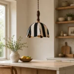 Black Ivory Fabric Pendant Light | Handmade Design - Image 4