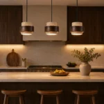 Travertine Wood Pendant Light – Natural Stone LED Hanging Light Fixture - Image 4