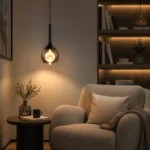Modern Moon Crystal Pendant Light | Minimalist LED Ceiling Lighting Fixture - Image 4