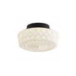 Vintage Glass Ceiling Light – French Cream LED Flush Mount Lamp