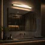 Modern Curved LED Vanity Light | Chrome Bathroom Mirror Lamp - Image 3