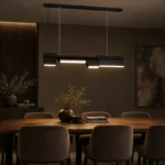 Black Geometric Linear LED Pendant Light - Image 9