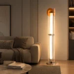 Modern Amber Acrylic LED Floor Lamp - Image 4