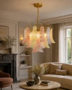 Venetian-Style Colored Glass Petal Chandelier - Image 5