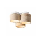 Travertine Ceiling Light – Stone Texture Triple Head LED Lamp