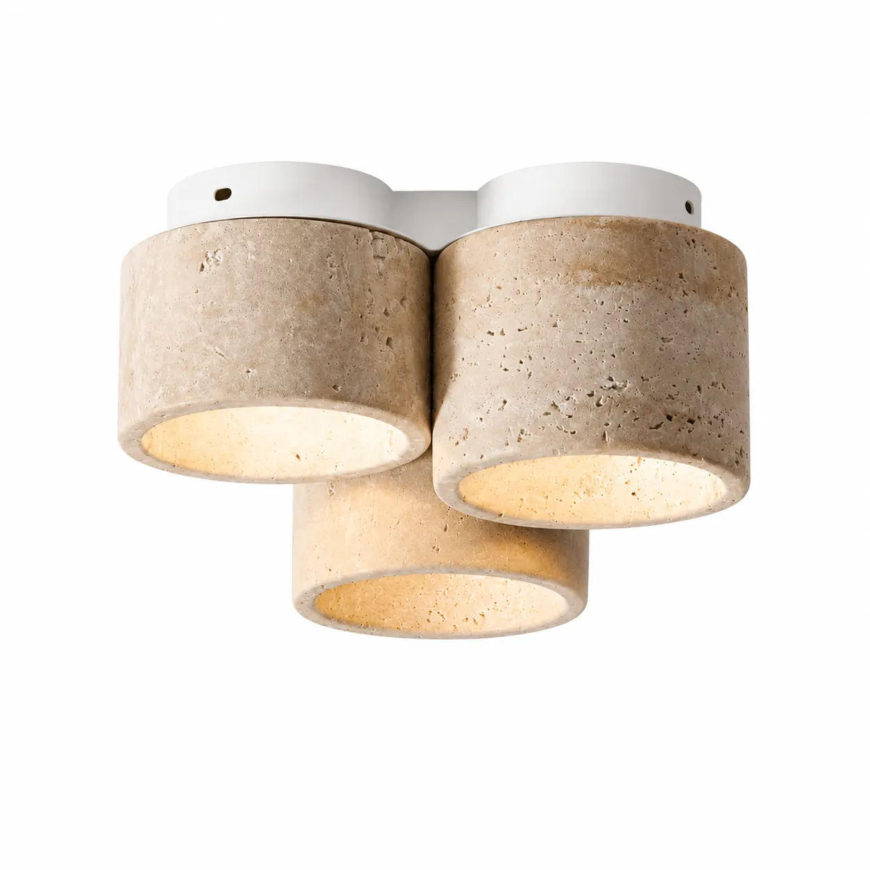 93dc68d1-851f-42ea-864f-f4717acb8180_11zon Travertine Ceiling Light – Stone Texture Triple Head LED Lamp - Image 1