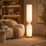 Pleated Twist Fabric Floor Lamp | Cream White - Image 2