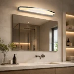 Modern Curved LED Vanity Light | Chrome Bathroom Mirror Lamp - Image 2