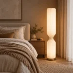 Pleated Twist Fabric Floor Lamp | Cream White - Image 4