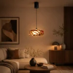 Amber Crystal Glass Pendant Light | Modern Luxury LED Ceiling Lighting Fixture - Image 3