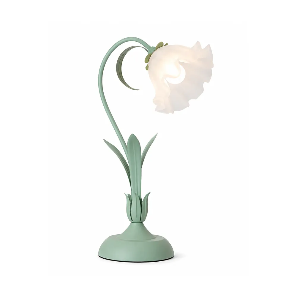 949497942487618_11zon Floral Table Lamp | Light Green LED Bedside Lamp for Bedroom & Living Room Decor - Image 1