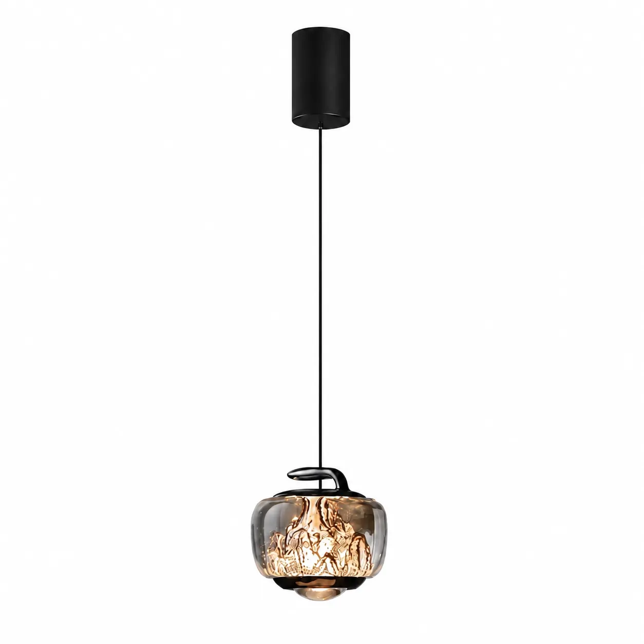 95033a766b13436d21e5ec4638398be7_11zon Pearl Black Pendant Light | Modern Minimalist LED Ceiling Lighting Fixture - Image 1