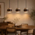 Travertine Wood Pendant Light – Natural Stone LED Hanging Light Fixture - Image 2