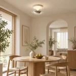 Modern Glass Ceiling Light – Silver LED Flush Mount Lamp - Image 5