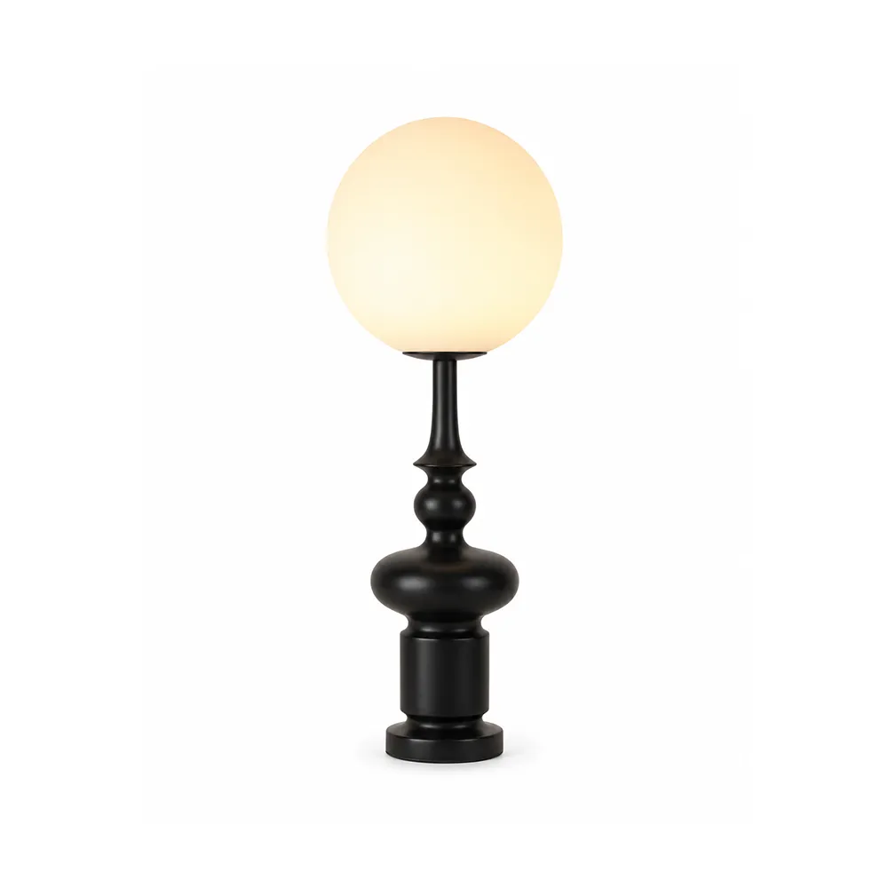 955625_11zon Noir Orb Table Lamp | Modern Sculptural LED Desk Lamp for Bedroom & Living Room - Image 1