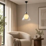 Ripple Glass Pendant Light – Clear Glass Modern LED Pendant Lamp - Image 2