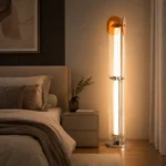 Modern Amber Acrylic LED Floor Lamp - Image 2