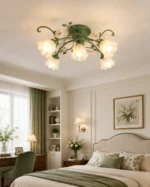 Floral Glass Ceiling Light – Botanical Romantic Ceiling Lamp - Image 2