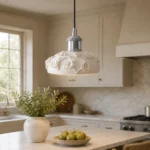 Vintage Floral Pendant Light | French Resin Lighting Fixture - Image 3