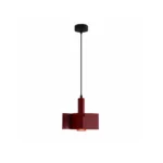 Burgundy Geometric Metal Pendant Light – Modern LED Hanging Light