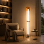 Modern Amber Acrylic LED Floor Lamp - Image 3