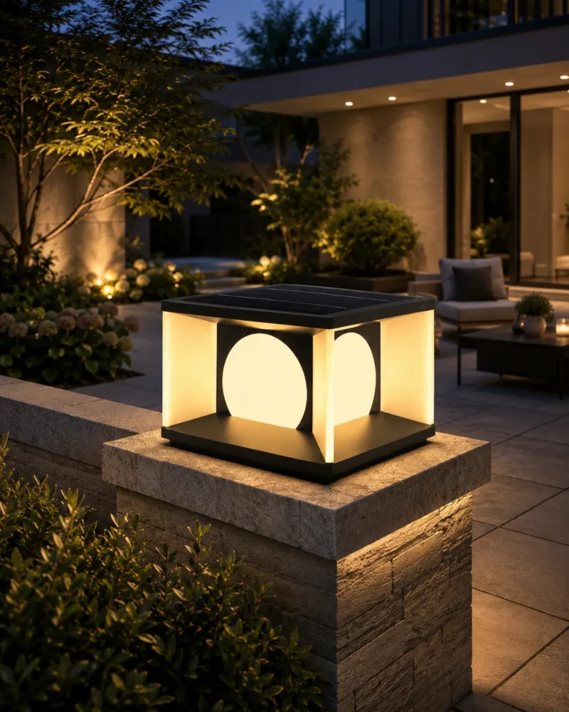 Modern Square Outdoor Pillar Light for Villa Gates and Garden Walls - Image 2