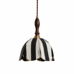 Black Ivory Fabric Pendant Light | Handmade Design