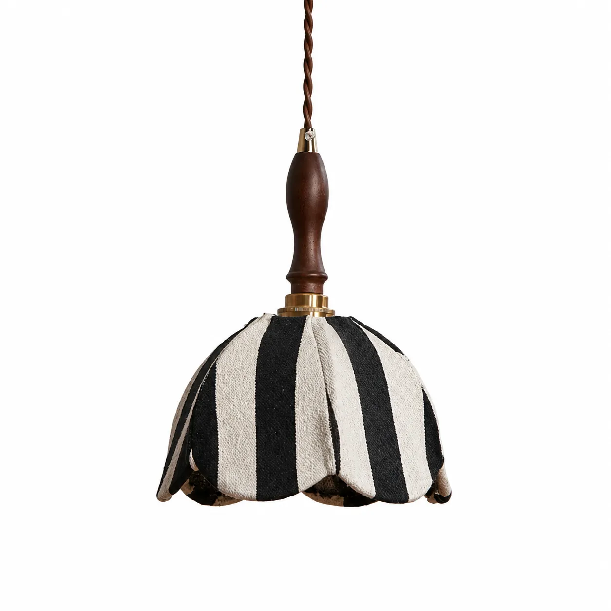 98006b8f64b9f43eb2b53dd6a7d6fd7b_11zon Black Ivory Fabric Pendant Light | Handmade Design - Image 1