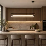 Ribbed Glass Linear LED Pendant Light - Image 6