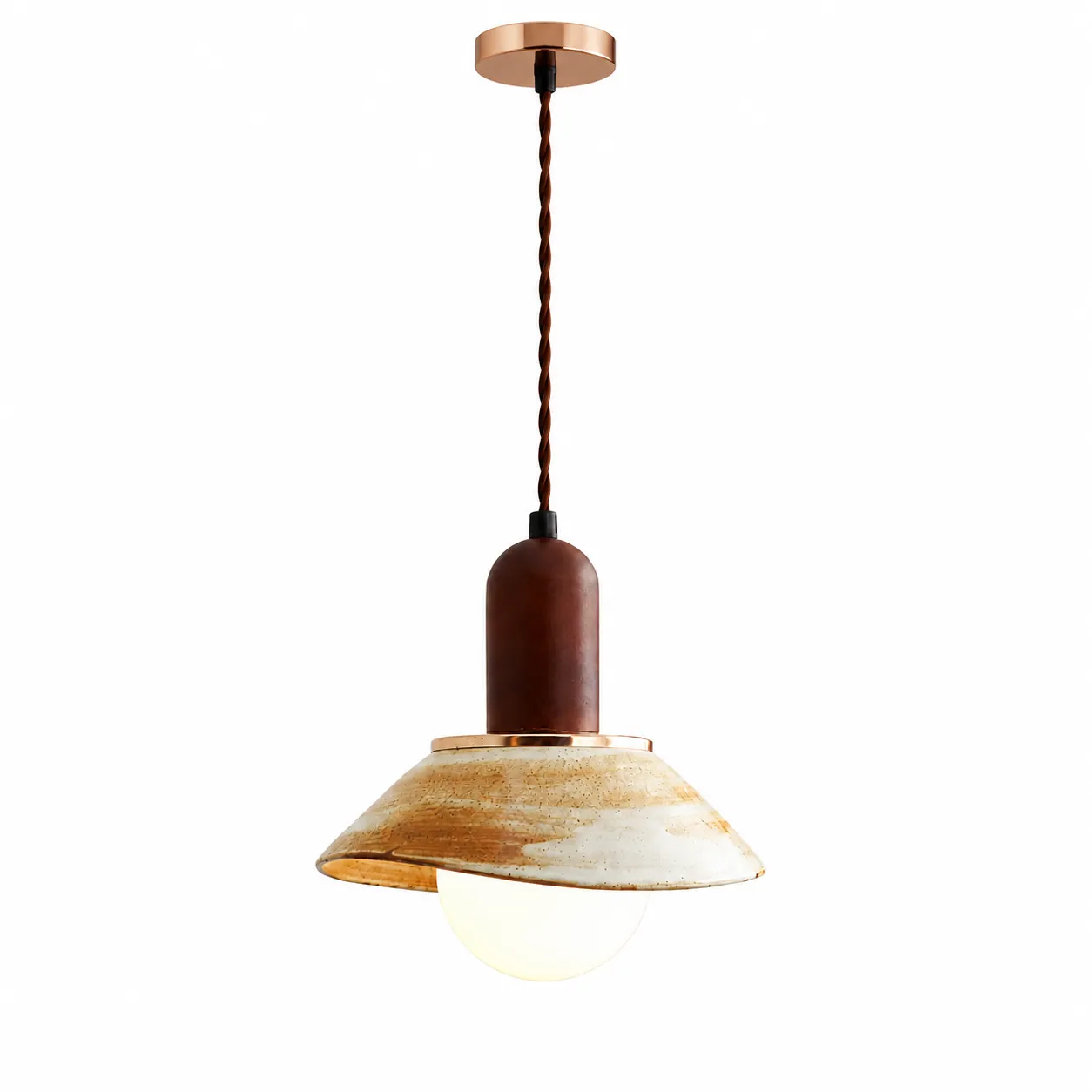 98db33b7bdba64f1b2b6535692a88cc7_11zon Handmade Ceramic Pendant Light | Artisan Textured Lamp - Image 1