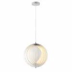 Orbital Ring Pendant Light – Modern Matte Silver Metal LED Ceiling Light