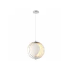 Orbital Ring Pendant Light – Modern Matte Silver Metal LED Ceiling Light