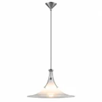 Glass Wave Pendant Light | Modern Chrome Milk Glass Ceiling Lighting Fixture