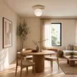 Travertine Ceiling Light – Minimalist Stone Glass LED Lamp - Image 3