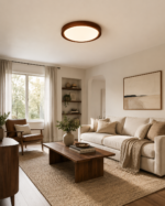 French Walnut LED Ceiling Light | Wabi-Sabi Ceiling Light - Image 5