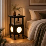 Mobile Side Table Lamp | Modern Wooden Ambient LED Night Light Furniture - Image 5