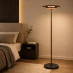 Modern Layered Floor Lamp | Walnut LED Lighting - Image 3