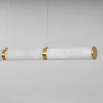 Modern Brass Alabaster Linear Pendant Light | LED - Image 9