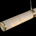 Modern Brass Alabaster Linear Pendant Light | LED - Image 7