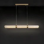 Modern Brass Alabaster Linear Pendant Light | LED - Image 2