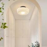 Vintage Glass Ceiling Light – French Cream LED Flush Mount Lamp - Image 3