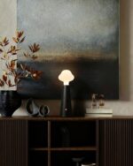 Nordic Mushroom Wooden Table Lamp | Soft Glow E27 Bedside Lighting Fixture - Image 3